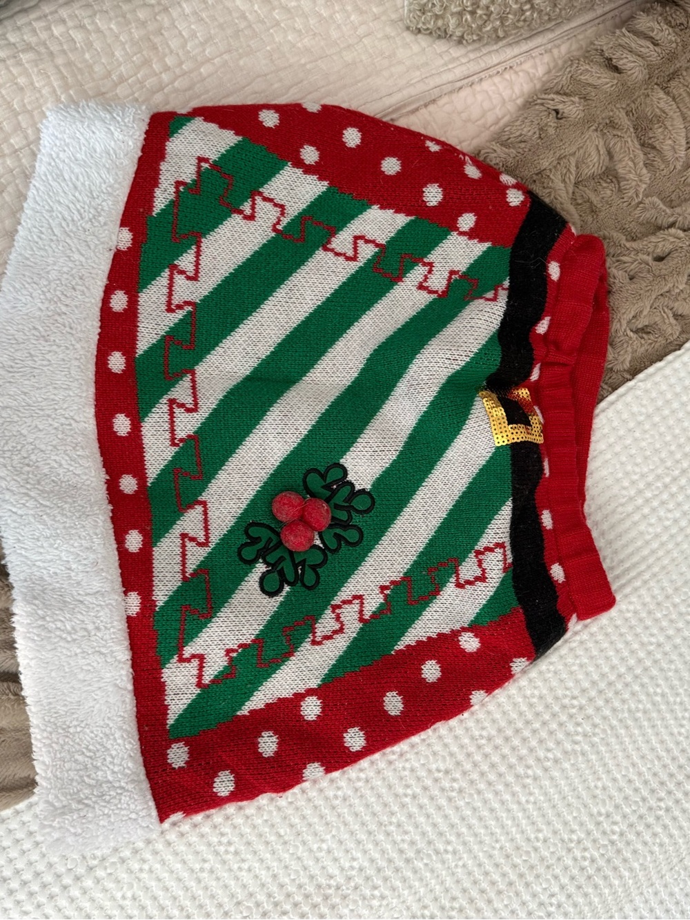 Holiday Knit Skirt - Red & Green Christmas